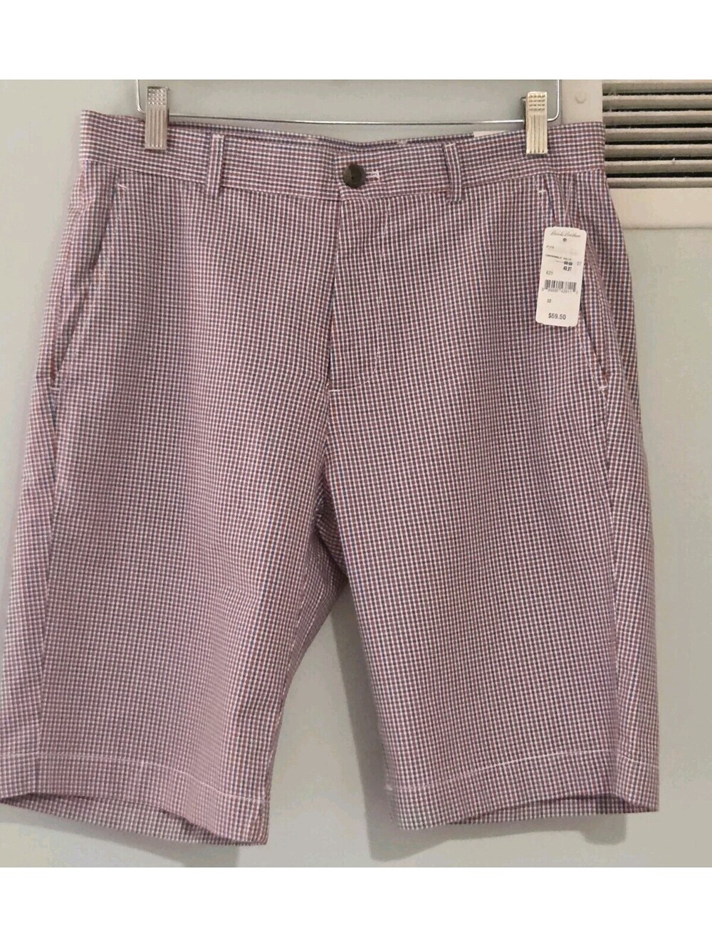 Brooks Brothers Size 32 W Blue White Red Gingham Men's Shirts